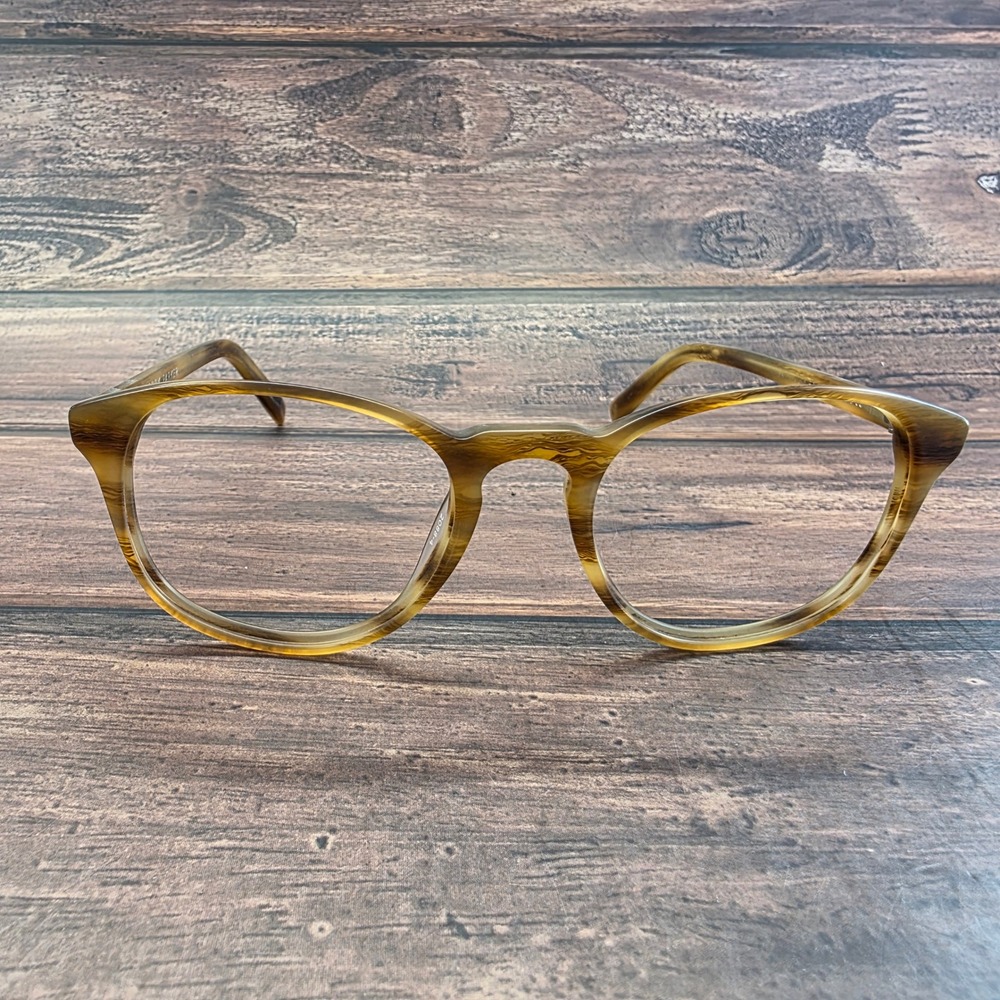 Warby Parker Downing Eyeglass Frames Striated Amber Brown 53-20-140